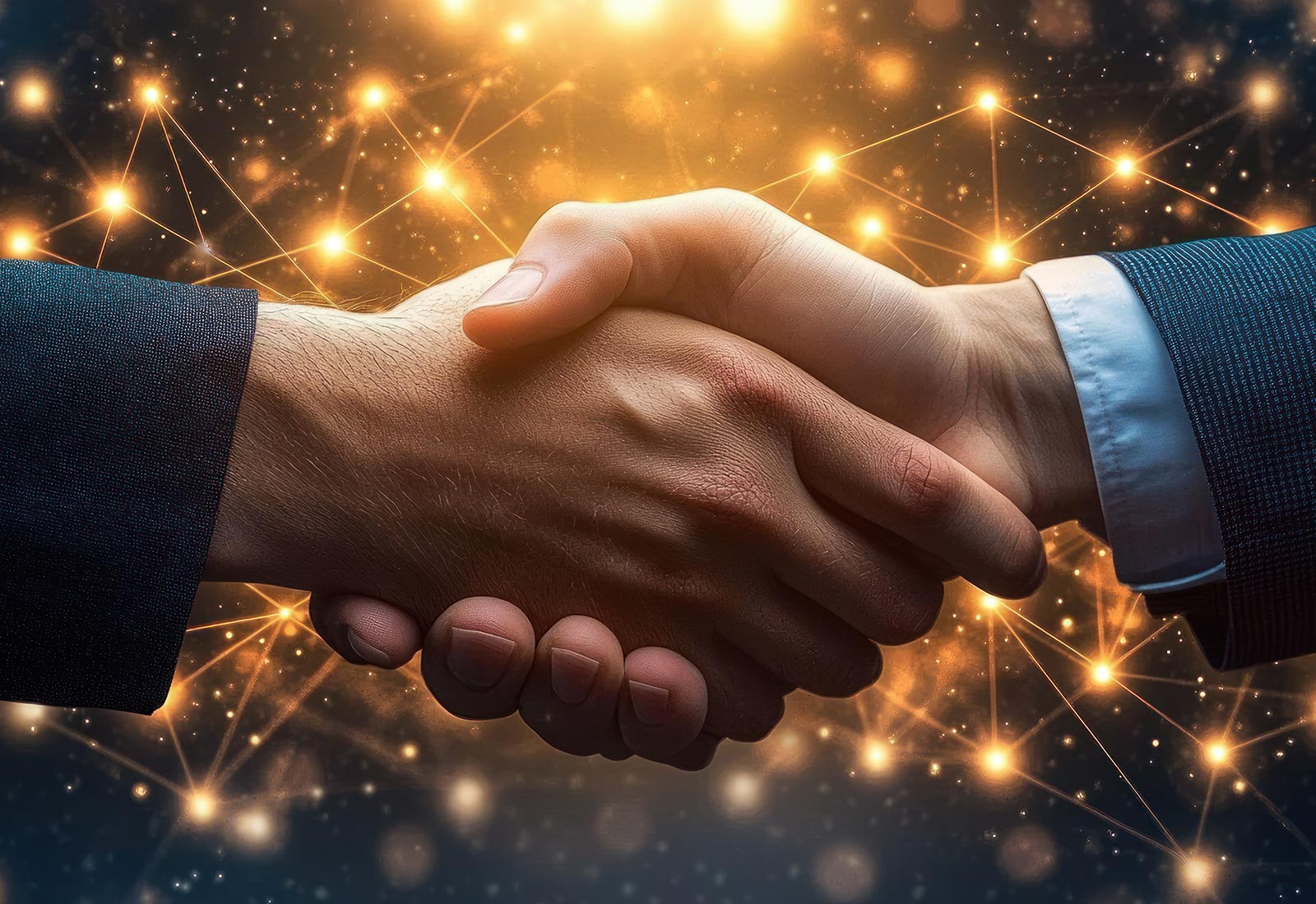 Business partnership and contact visual